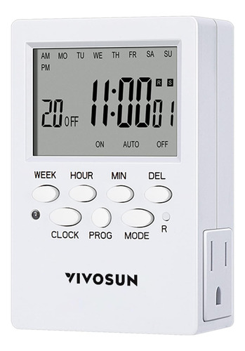 Vivosun Temporizador Digital Programable De 7 Dias Con Doble