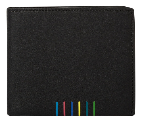 Billetera Hombre Ps Paul Smith Bfold Stripe Negro Convertida