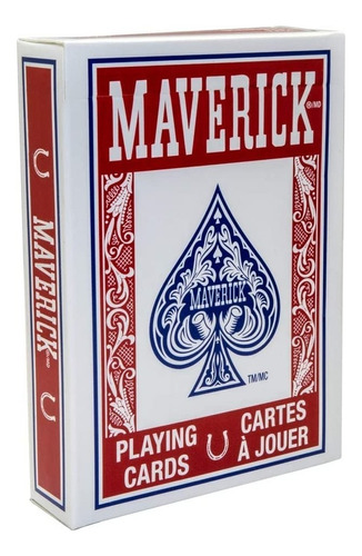 Juego De Cartas Barajas De Poker Novelty Maverick 12 Barajas Color Del Reverso Azul Y Rojo