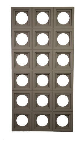 Panel Muro Celosia Decorativo Pared Pu 3d Circular Gris 5m2