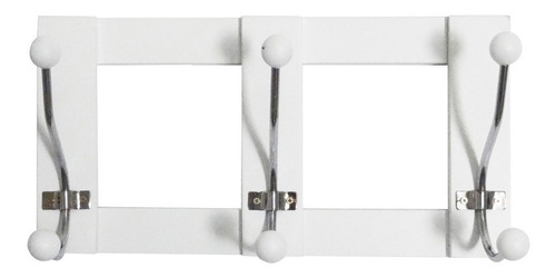 Perchero De Pared Grande Blanco 3 Ganchos