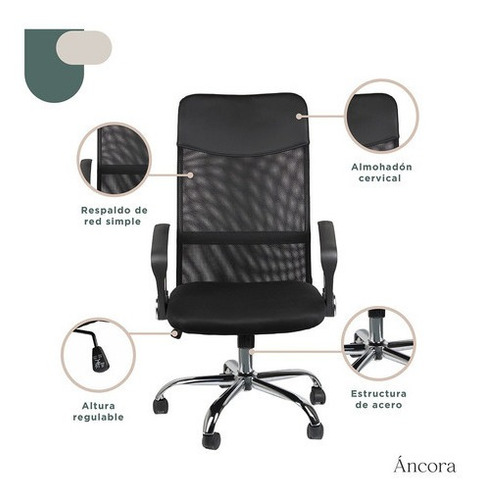 Silla De Oficina Áncora Ergonómica Con Almohadón Cervical