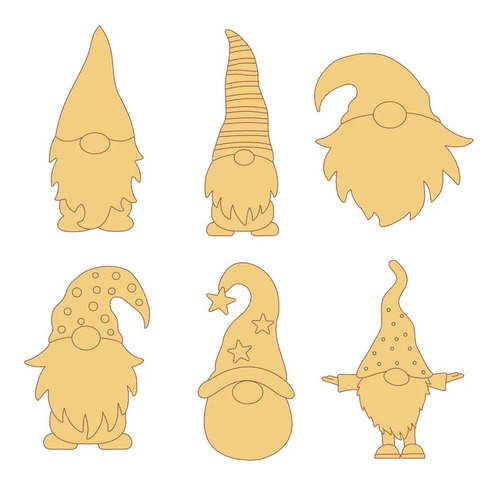 Pack Vectores Corte Laser Figuras Gnomos Duendes Navidad