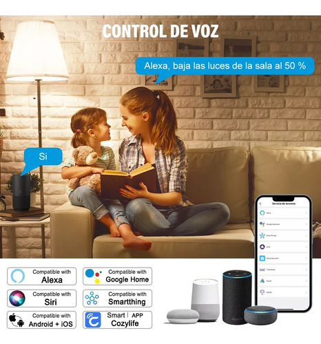 Foco Inteligente Wifi App Alexa Rgbcw Smart Led Bombilla