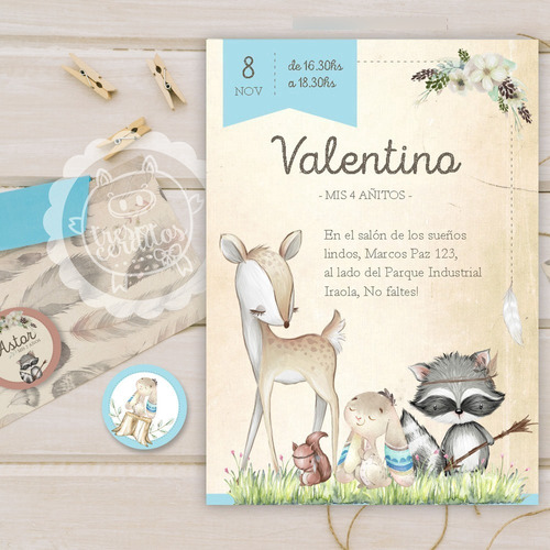 Kit Imprimible Editable Bosque Shabby Varon