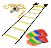 Comprar Kit Set De Entrenamiento Escalera 5.5 M + 10 Conos + Silbato