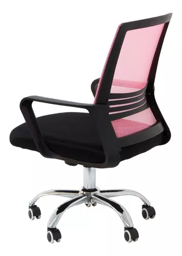 Silla Oficina de Respaldo Alto Ergonómica, Color Rosa, para Hogar u Oficina  HOMEMAKE FURNITURE Moderno