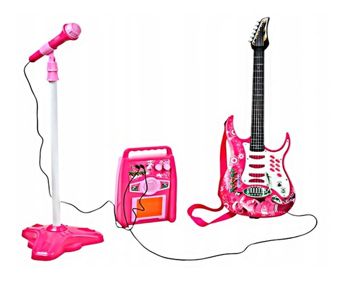 Juguete Guitarra + Micrófono + Parlante Niños Rock And Roll