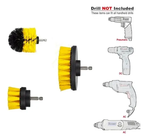 Kit De 3 Cepillos Para Taladro Pulidora Limpieza Auto Tapiz