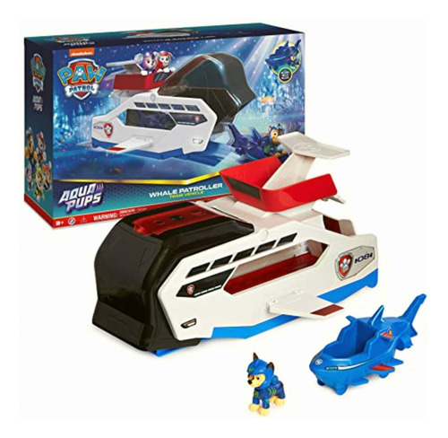 Paw Patrol, Ballena Patroller De Aqua Pups Con Figura De