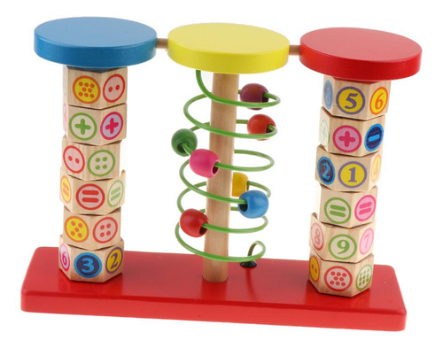 Rack De Madera Computacional Verticle Puzzle Abacus Niños