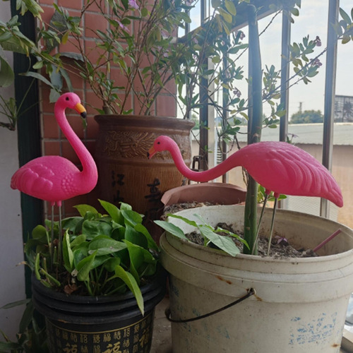 Estaca De Jardín De Flamencos Adorno De Arco Cabeza 26x7cm