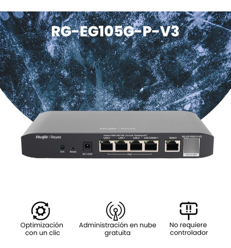 Router Administrable Poe+ Ruijie 600mbp Rg-eg105g-p-v3 Cloud