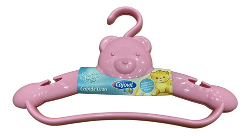Cabide Infantil Urso Bebê Kit Com 12 Un Cajovil Rosa