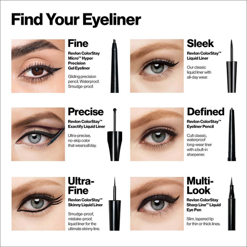 Revlon Colorstay Skinny Liquid Eyeliner, Black Out