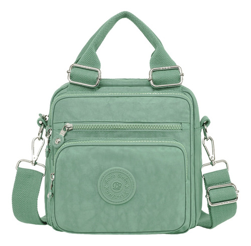 Bolsa Mochila Transversal De Mão Impermeável Multifuncional Acambamento Dos Ferragens Níquel Cor Verde-claro Correia De Ombro Verde-claro Desenho Do Tecido Lisa