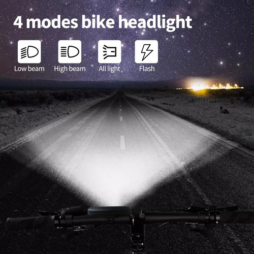 Luz bicicleta HYsmart 6000 recargable accesorios con luz trasera luz para bicicleta impermeable 6 Led, lampara bicicleta luces de bicicleta superbrillantes para conduccion nocturna con 5 modos