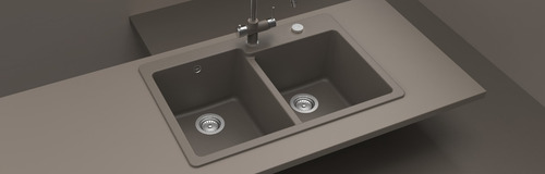 Fregadero Cocina Tarja Schock 2c Cuarzo Alive N-175 Bronce