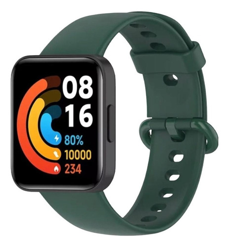 Pulseira Silicone Borracha Para Xiaomi Redmi Mi Watch 2 Lite Cor Verde