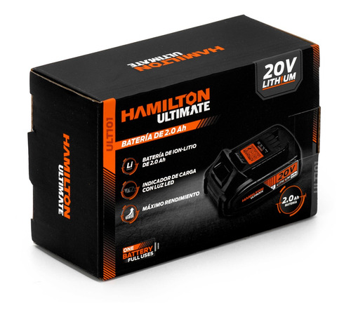 Imagen 4 de 8 de Bateria 20volt 2 Amp. Hamilton Ultimate Ult101