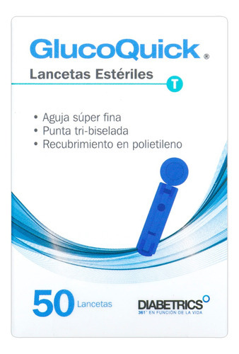 2 Cajas De Lancetas Estériles Glucoquick X50 Unidades C/u