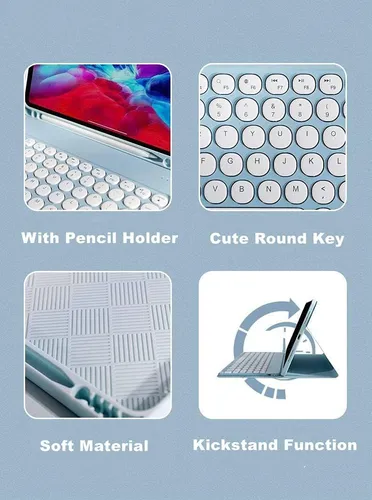 Teclado Funda Anmengxinling, Para Galaxy Tab A9 Plus, Menta