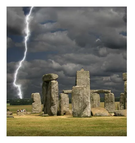 Vinilo 20x20cm Stonehenge Monumento Historico Pasto