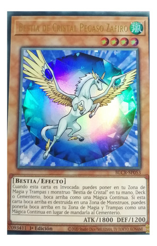 Bestia De Cristal Pegaso Zafiro Yu-gi-oh! Original Konami