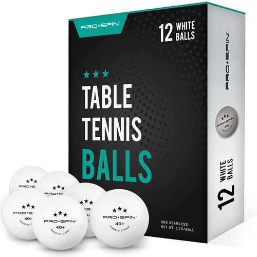 Pelotas De Ping Pong Blancas, Pro-spin, 3 Estrellas Caja 12.