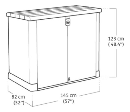 Keter Cobertizo Horizontal Grande P Almacenaje Patio Msi Em