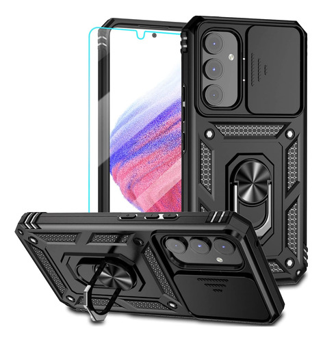 Funda Resistente Negra P/ Samsung Galaxy A54 5g + Protector