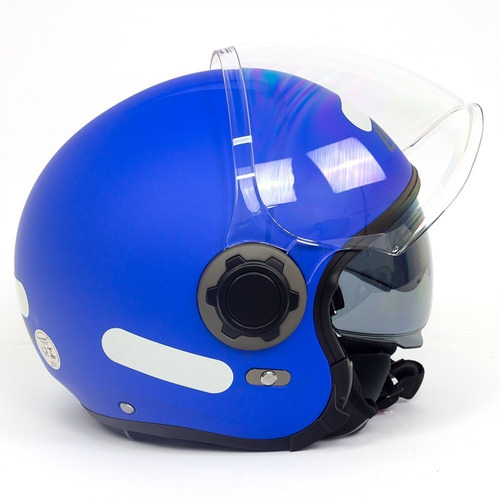 Capacete Aberto Moto Nzi Ringway Duo Azul Fosco Urbano Tamanho do capacete 61/62 (XL)