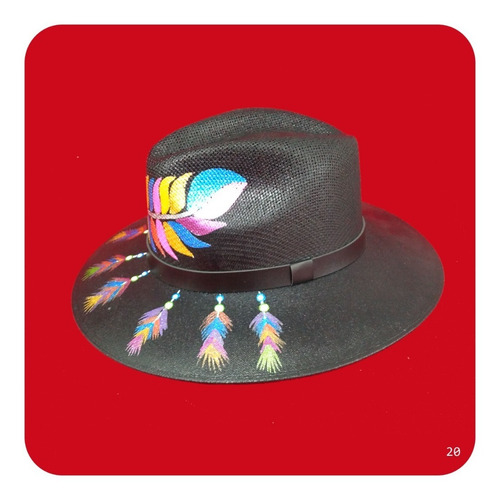 Imagen 5 de 6 de Elegante Sombrero Artesanal Pintado A Mano Varios Modelos 2