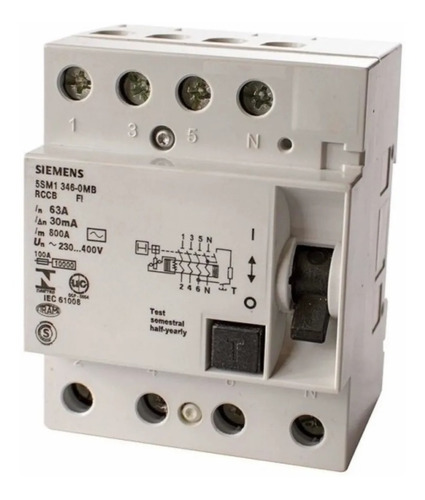 Disjuntor Siemens 4x40a 30mA Pro