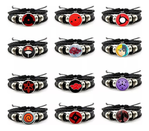 Pulsera Naruto Konoha Brazalete Sharingan Diseños Uchiha Ful