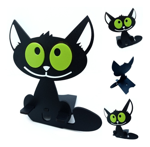 Soporte Escritorio Para Celular Gato Vintage