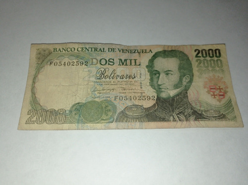 Billete De 2000 Bolívares 1998