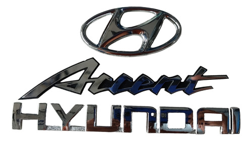 Kit Juego Insignia Emblemas Hyundai Accent Maleta Trasera