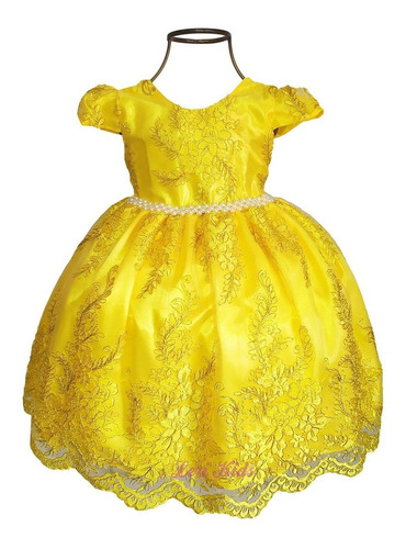 Imagem 1 de 4 de Vestido Infantil Bela E A Fera Realeza Luxo
