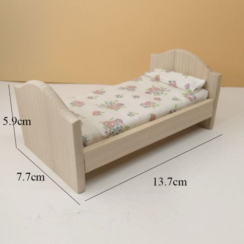 Cama Miniatura Dollhouse 1/12 Sillas Modelo Toys Mini