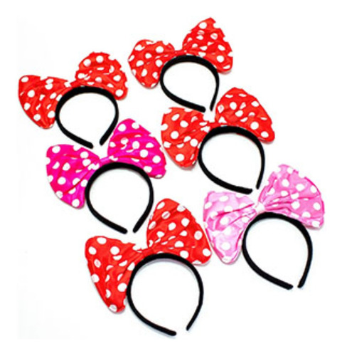 6 Cintillo Diadema Para Fiestas Y Disfraz Tipo Minnie Polka