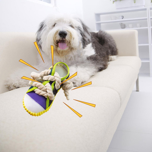 Perro Bite Tug Juguete Squeaky Borde De Zapato Amarillo