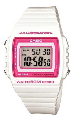 Reloj Casio Para Dama W 215h 7a2 Digital  Blanco Original