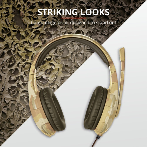 Imagen 12 de 12 de Audífonos gamer Trust Radius GXT 310 desert camo