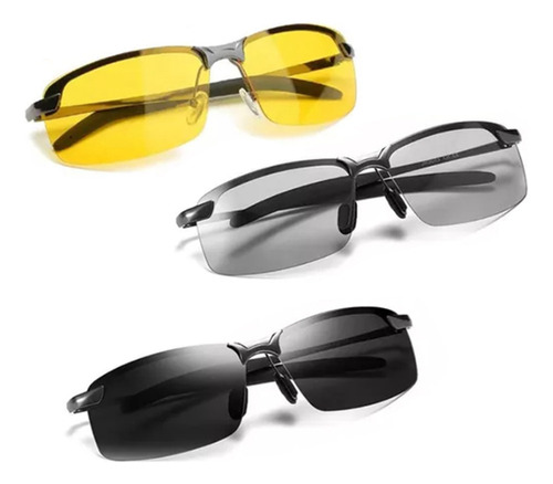 Lentes De Sol Polarizados De Ciclismo Para Hombre 3 Piezas