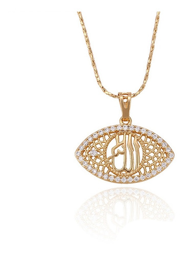 Dije  Alá Musulmán Oro 18k Lam Swarovski Calidad Premium