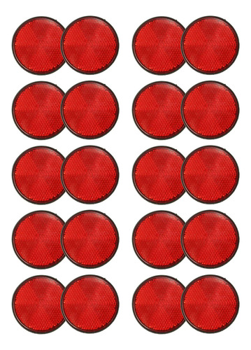 Reflector Rojo Redondo Universal De 20 Piezas Para Motocicle