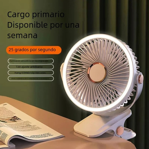 Mini Ventilador De Clip Portátil Recargable Ajustable 360°