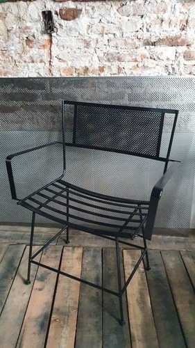 Imagen 3 de 6 de Sillon De Hierro Forja Modelo Retro Estilo 60cm + Brazos