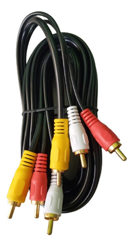 Cable Audio/video 3 Rca Macho A 3 Rca Macho 3 Mts Gruesos